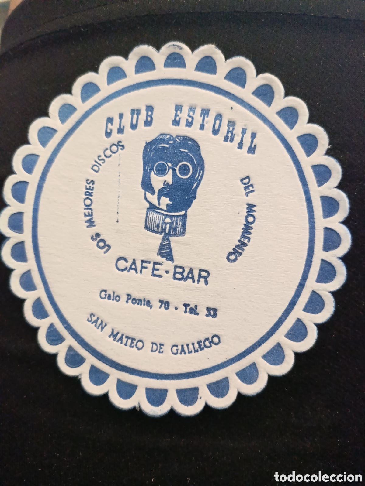 Otros art&iacute;culos de coleccionismo en papel: Club Estoril Cafe-Bar San Mateo de Gallego [ Posa Vasos a&ntilde;os 50-60 ]