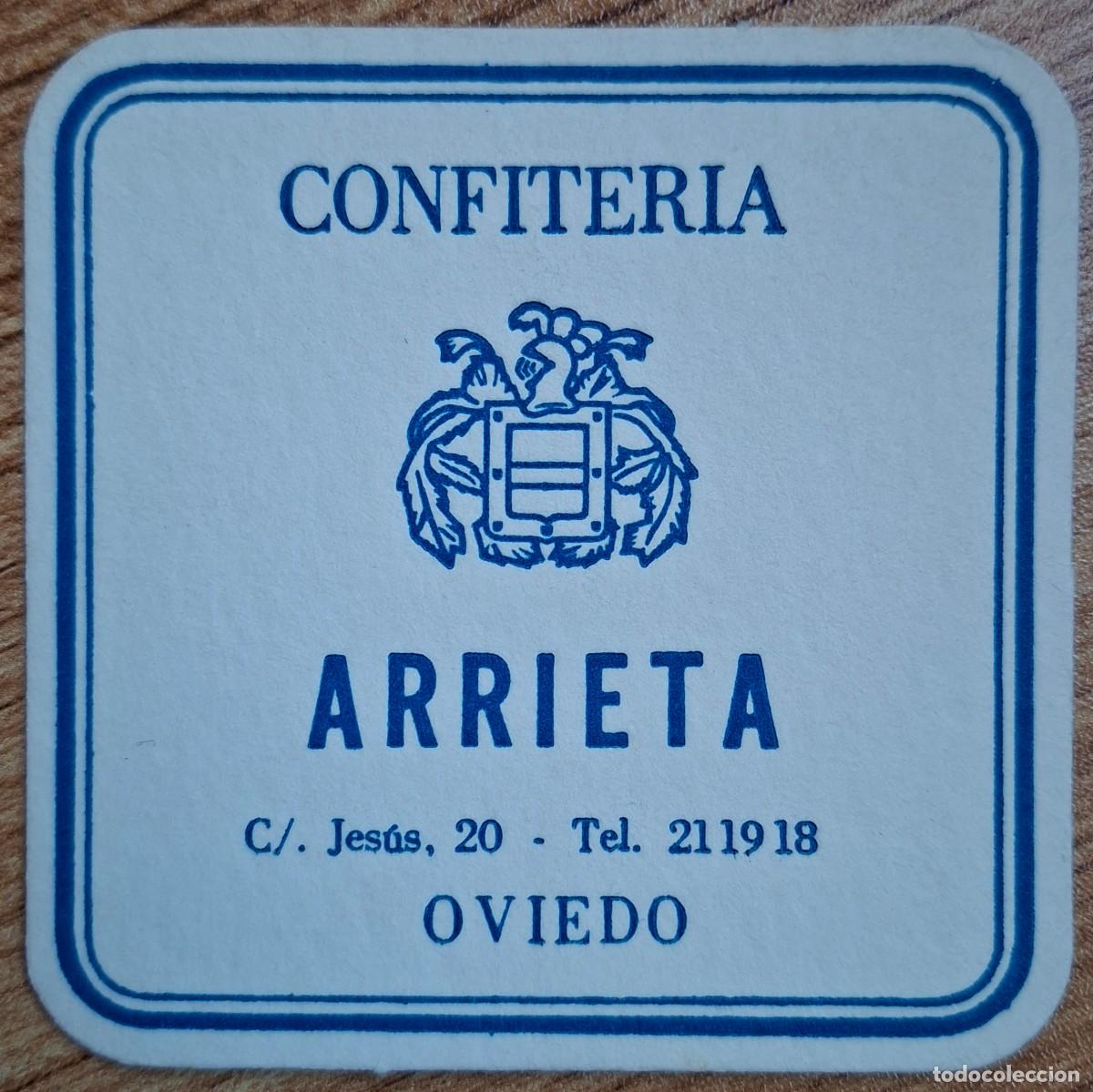 Otros art&iacute;culos de coleccionismo en papel: Posavasos Confiter&iacute;a Arrieta - Oviedo (Asturias)