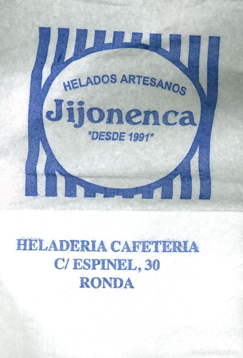 Otros art&iacute;culos de coleccionismo en papel: SERVILLETA PAPEL - HELADOS ARTESANOS JIJONENCA - RONDA (MALAGA)