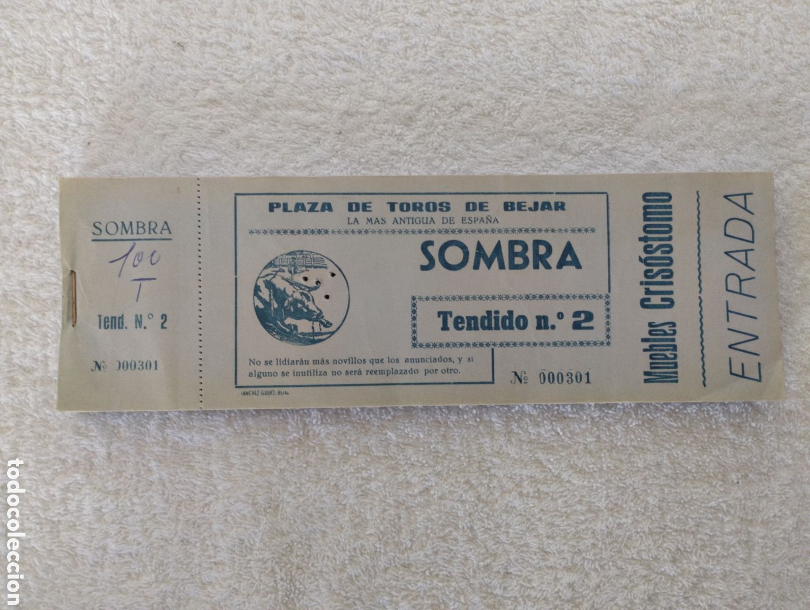 Otros art&iacute;culos de coleccionismo en papel: Taco de entradas antiguo Plaza de Toros de Bejar