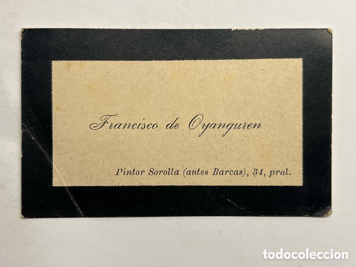 Otros art&iacute;culos de coleccionismo en papel: TARJETA FUNERARIA.. Francisco de Oyanguren, Valencia.. (h.1900?) Papeler&iacute;a de luto..