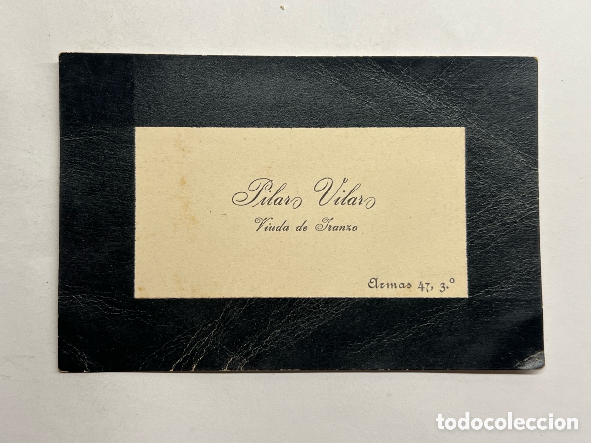 Otros art&iacute;culos de coleccionismo en papel: TARJETA FUNERARIA.. Pilar Vilar. Vda. de Iranzo .. Valencia (h.1900?) Papeler&iacute;a de luto.