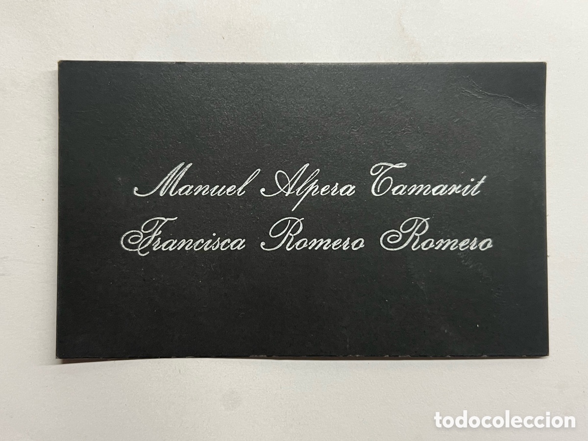 Otros art&iacute;culos de coleccionismo en papel: TARJETA FUNERARIA.. Manuel Alpera Tamarit.., y Selora.. Valencia (h.1900?) Papeler&iacute;a de luto.