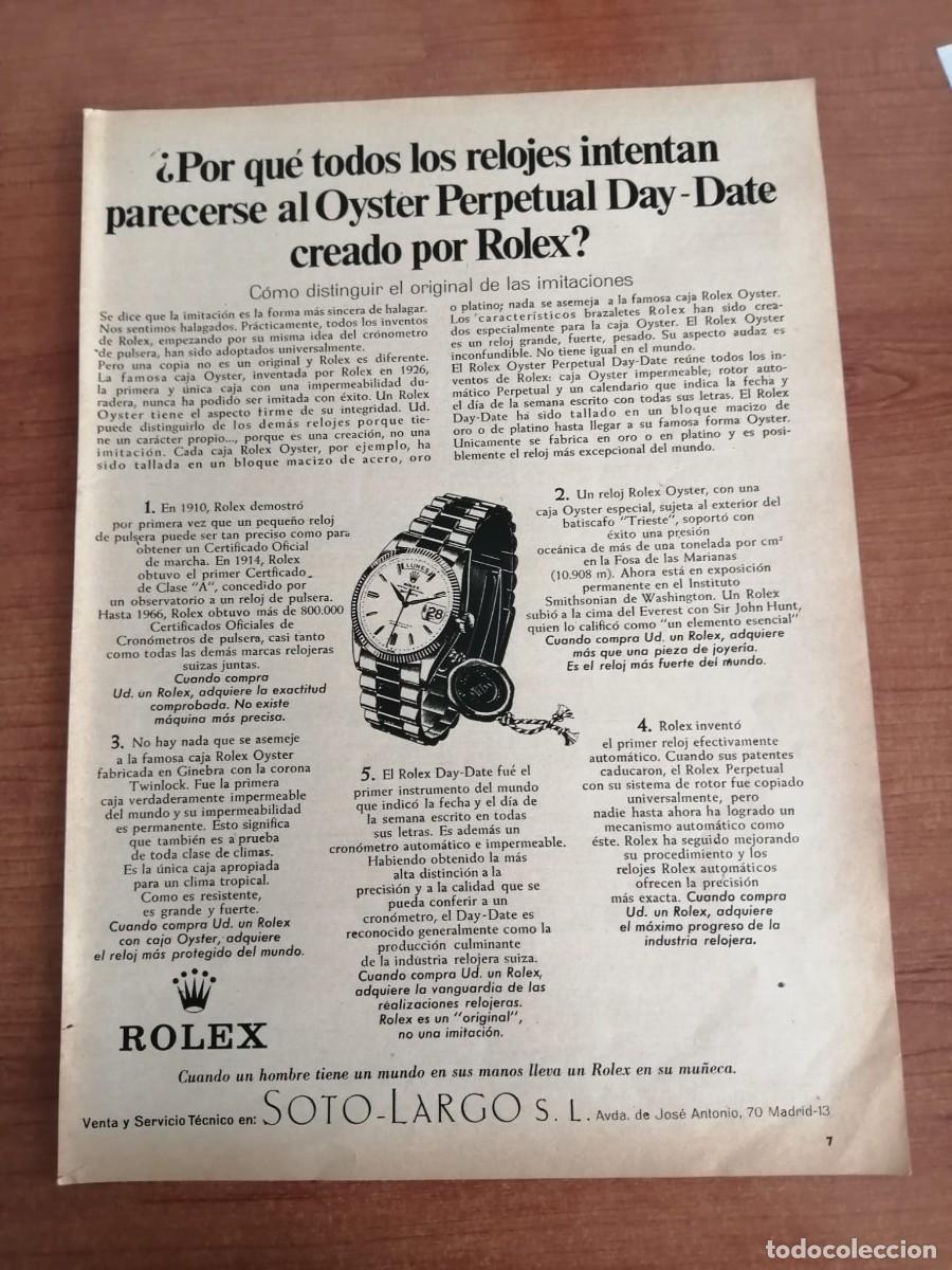 Otros art&iacute;culos de coleccionismo en papel: ANUNCIO. ROLEX......