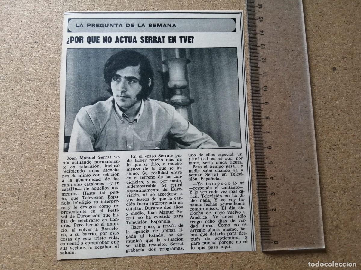 Otros art&iacute;culos de coleccionismo en papel: ARTICULO. JOAN MANUEL SERRAT