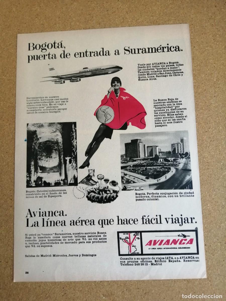 Sammelleidenschaft Andere Papierartikel: ANUNCIO. AVIANCA, LA LINEA INTERNACIONAL COLOMBIANA