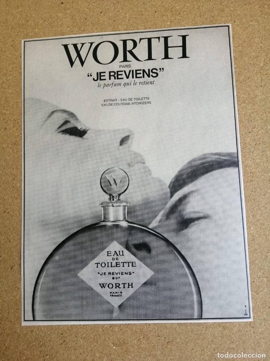 Otros art&iacute;culos de coleccionismo en papel: ANUNCIO. EAU DE TOILETTE WORTH