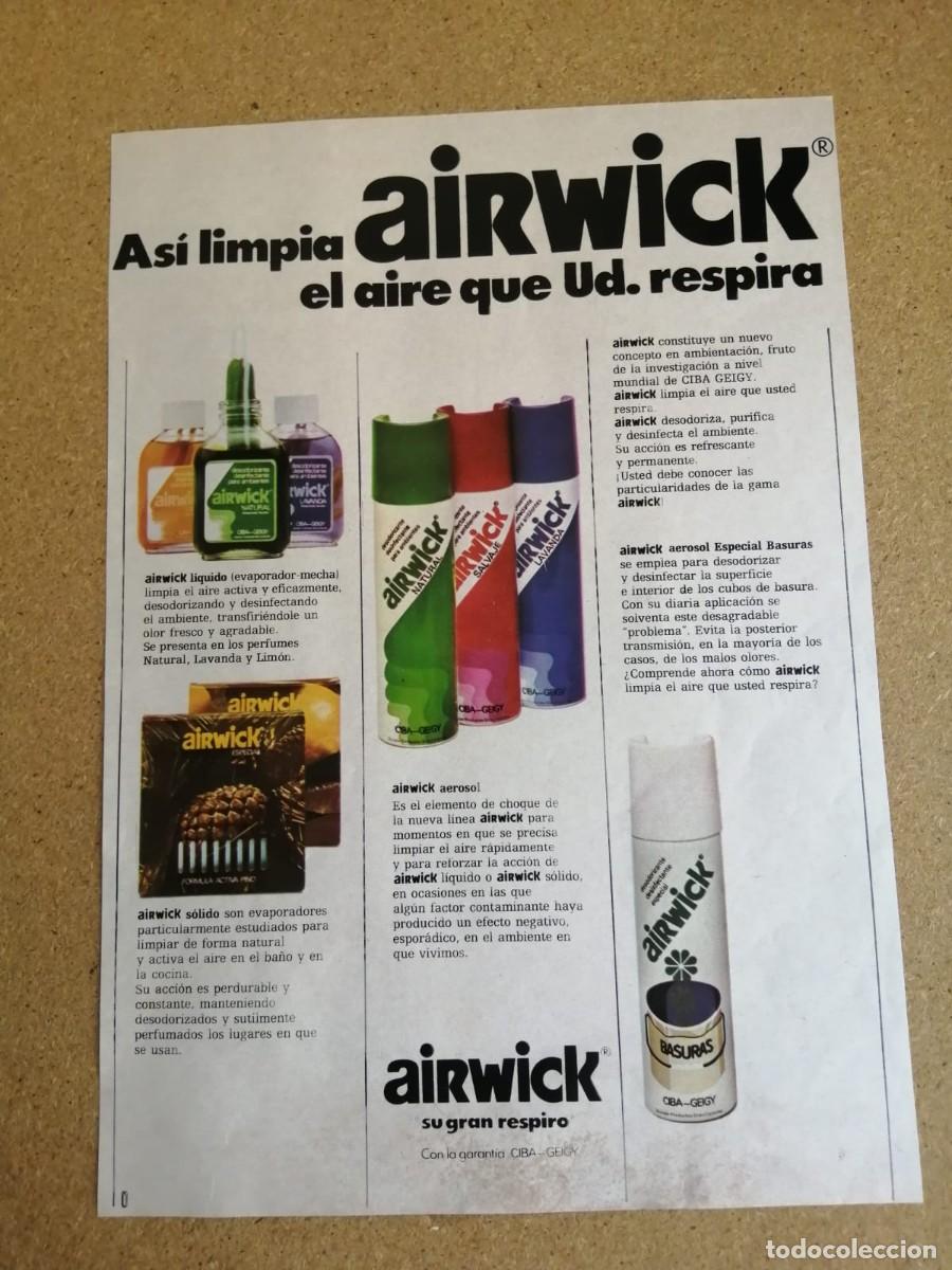 Otros art&iacute;culos de coleccionismo en papel: ANUNCIO. AIRWICK....