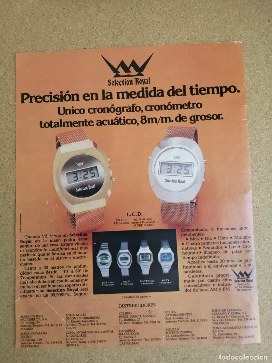 Otros art&iacute;culos de coleccionismo en papel: ANUNCIO. CRONOMETRO CRONOGRAFO SELECTION ROYAL