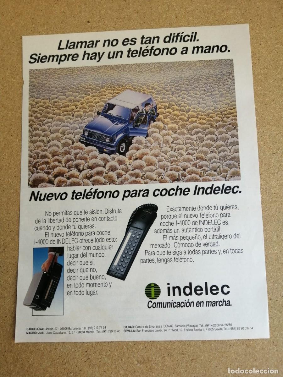 Otros art&iacute;culos de coleccionismo en papel: ANUNCIO. NUEVO TELEFONO PARA COCHE INDELEC