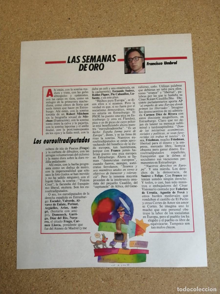 Otros art&iacute;culos de coleccionismo en papel: ARTICULO. LAS SEMANAS DE ORO, DE FRANCISCO UMBRAL