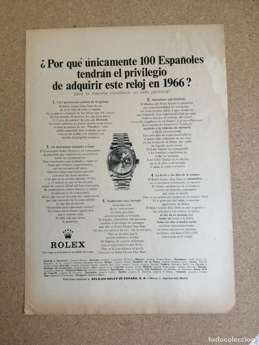 Otros art&iacute;culos de coleccionismo en papel: ANUNCIO. ROLEX......