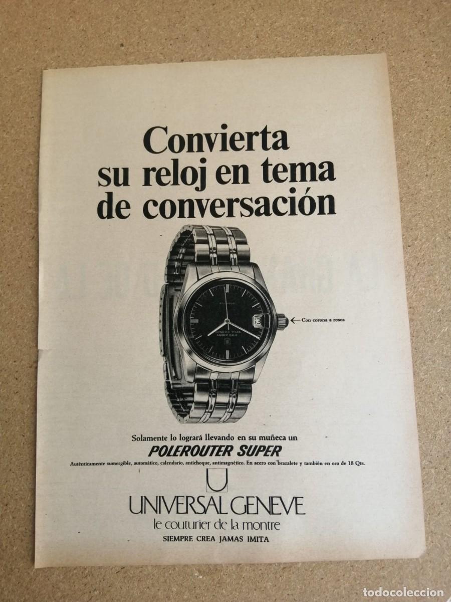 Otros art&iacute;culos de coleccionismo en papel: ANUNCIO. RELOJ UNIVERSAL GENEVE