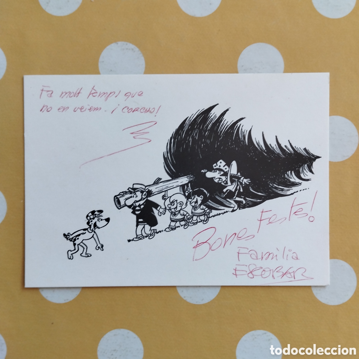 Otros art&iacute;culos de coleccionismo en papel: TARJETA FELICITACI&Oacute;N NAVIDAD ESCOBAR CARPANTA FIRMADA EN BOL&Iacute;GRAFO 10'5X15