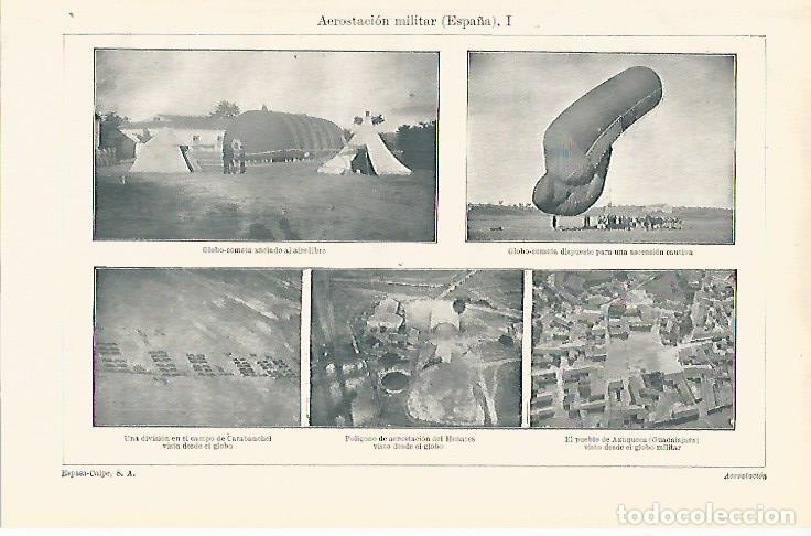 Otros art&iacute;culos de coleccionismo en papel: LAMINA ESPASA 12550: Aerostacion militar de Espa&ntilde;a - Varios