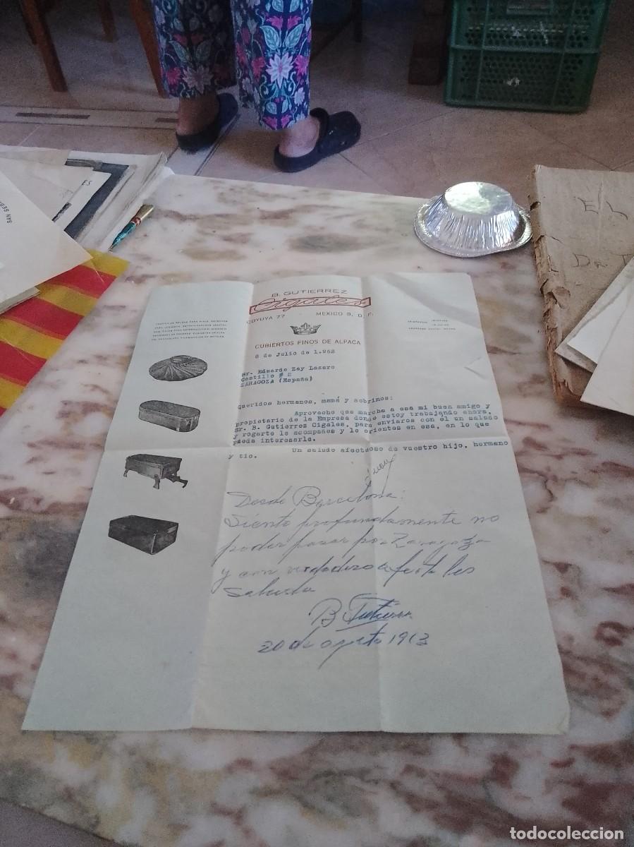 Otros art&iacute;culos de coleccionismo en papel: B. Guti&eacute;rrez factura M&eacute;xico a&ntilde;os 60 cubiertos finos de alpaca