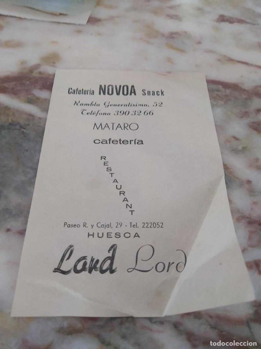 Otros art&iacute;culos de coleccionismo en papel: Cafeter&iacute;a novia snack rambla land lord Huesca Matar&oacute;