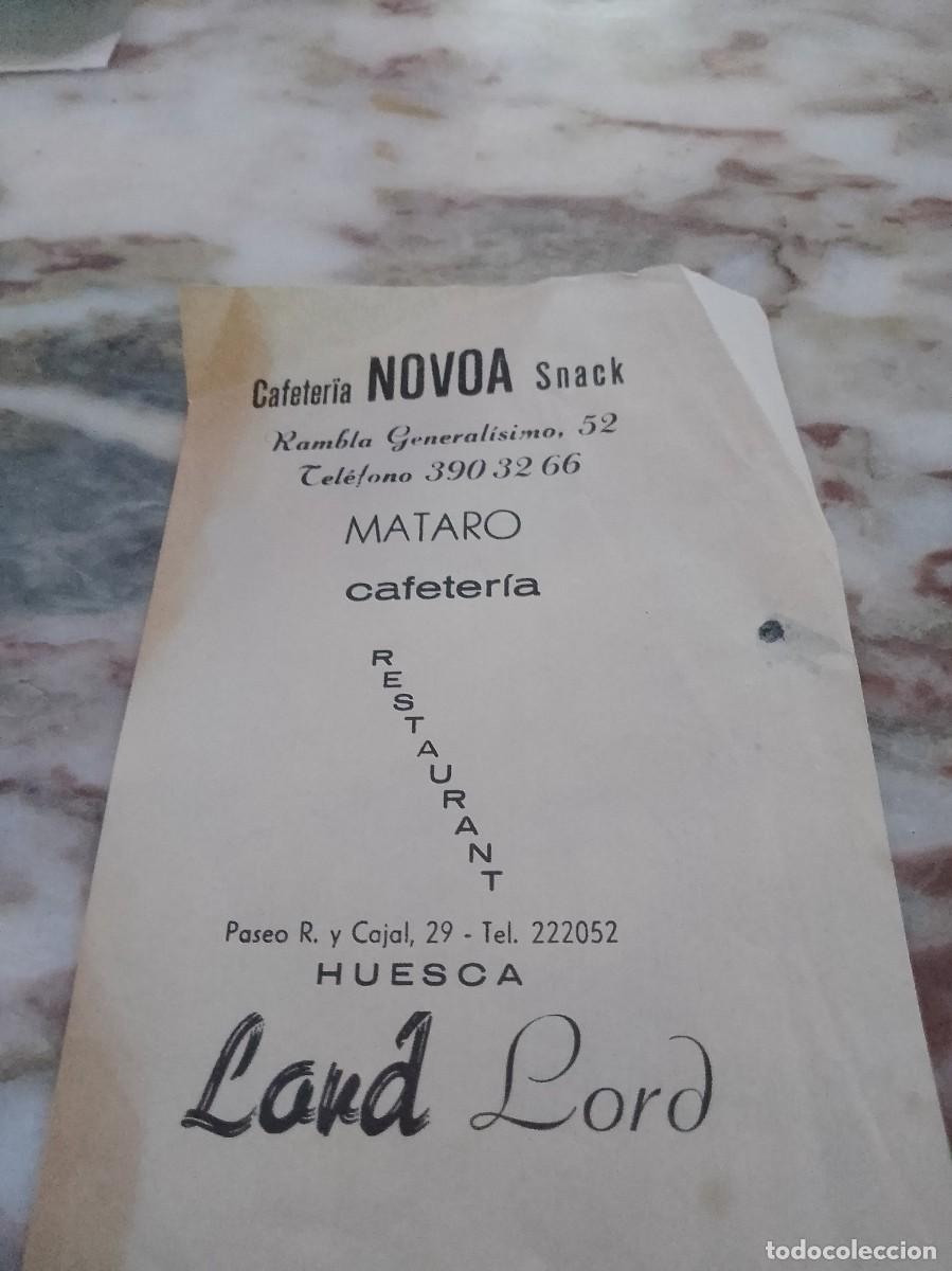 Sammelleidenschaft Andere Papierartikel: Cafeter&iacute;a novoa snack rambla Lord Matar&oacute; Huesca