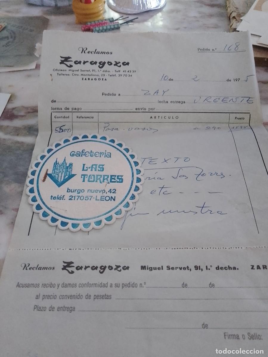 Otros art&iacute;culos de coleccionismo en papel: Cafeter&iacute;a las torres burgos nuevo le&oacute;n posavaso