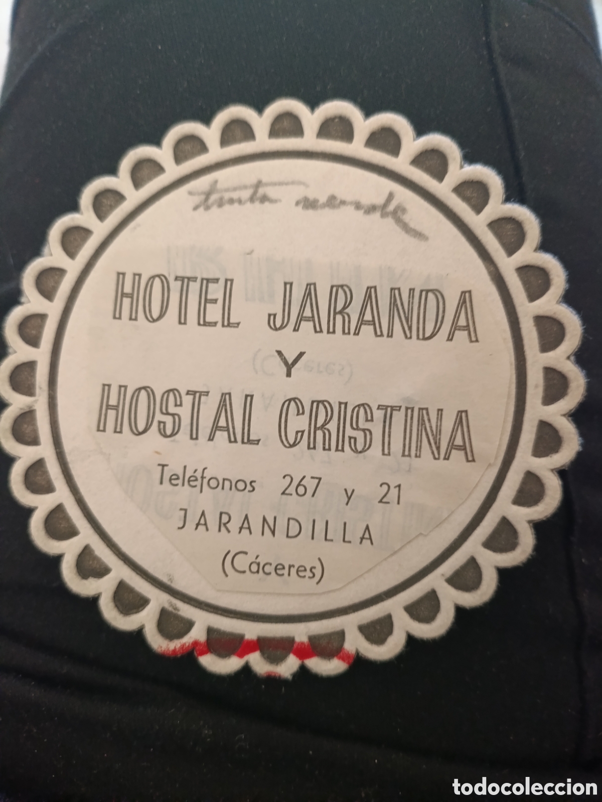 Otros art&iacute;culos de coleccionismo en papel: Hotel jaranda y hostal Cristina C&aacute;ceres [ POSAVASOS A&Ntilde;OS 50-60 ]