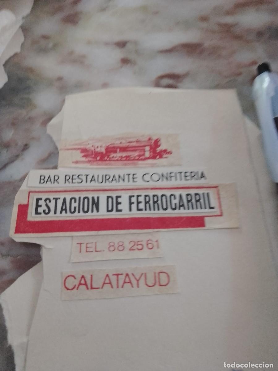 Otros art&iacute;culos de coleccionismo en papel: Estaci&oacute;n ferrocarril bar confiter&iacute;a Calatayud