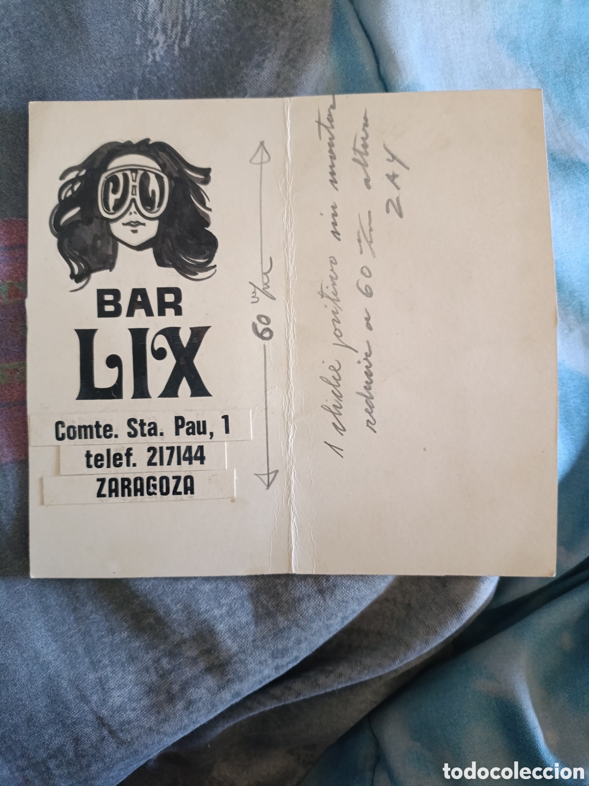 Otros art&iacute;culos de coleccionismo en papel: Bar licks Zaragoza tarjeta publicitaria
