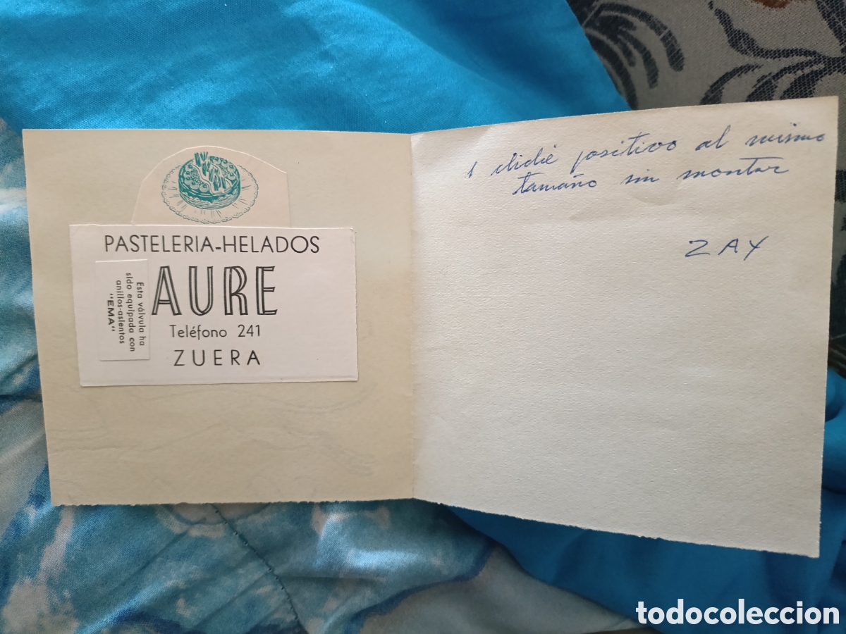 Otros art&iacute;culos de coleccionismo en papel: PASTELER&Iacute;A HELADOS AURE ZUERA