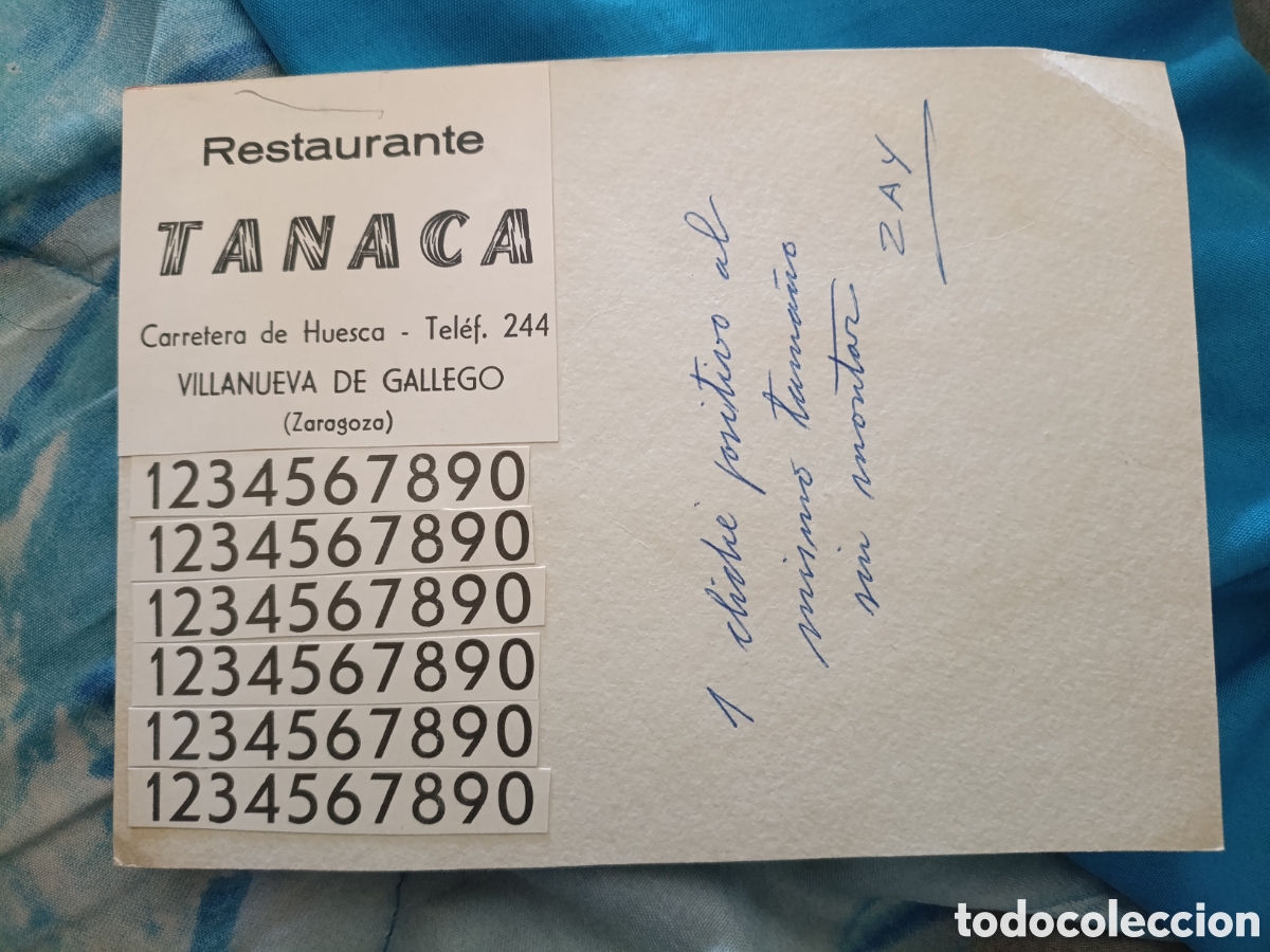 Otros art&iacute;culos de coleccionismo en papel: Restaurante Tanaka Villanueva de G&aacute;llego