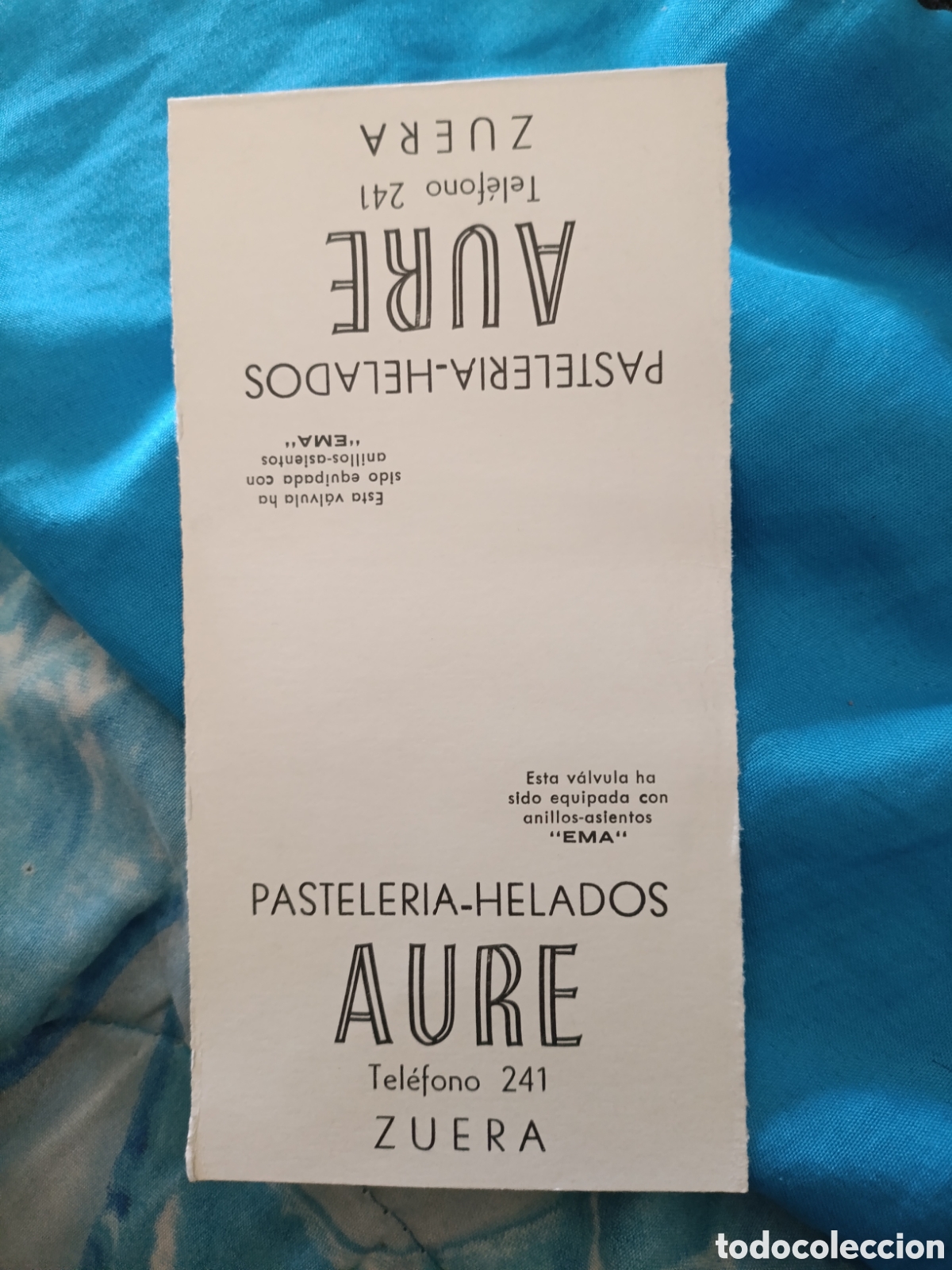 Otros art&iacute;culos de coleccionismo en papel: Pasteler&iacute;a helados aure zuera