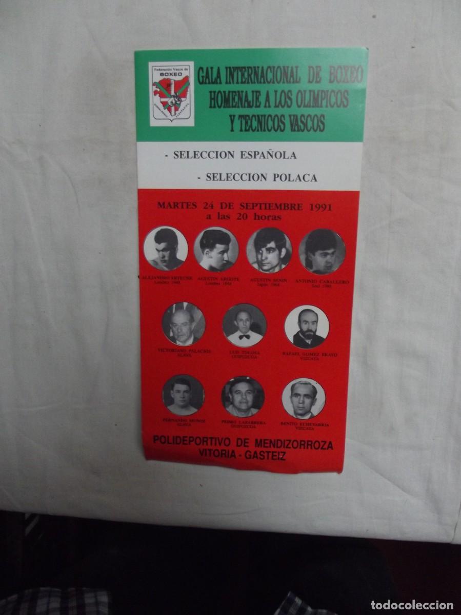 Otros art&iacute;culos de coleccionismo en papel: BOLETIN GALA INTERNACIONAL DE BOXEO HOMENAJE A LOS OLIMPICOS Y TECNICOS VASCOS VITORIA 1991