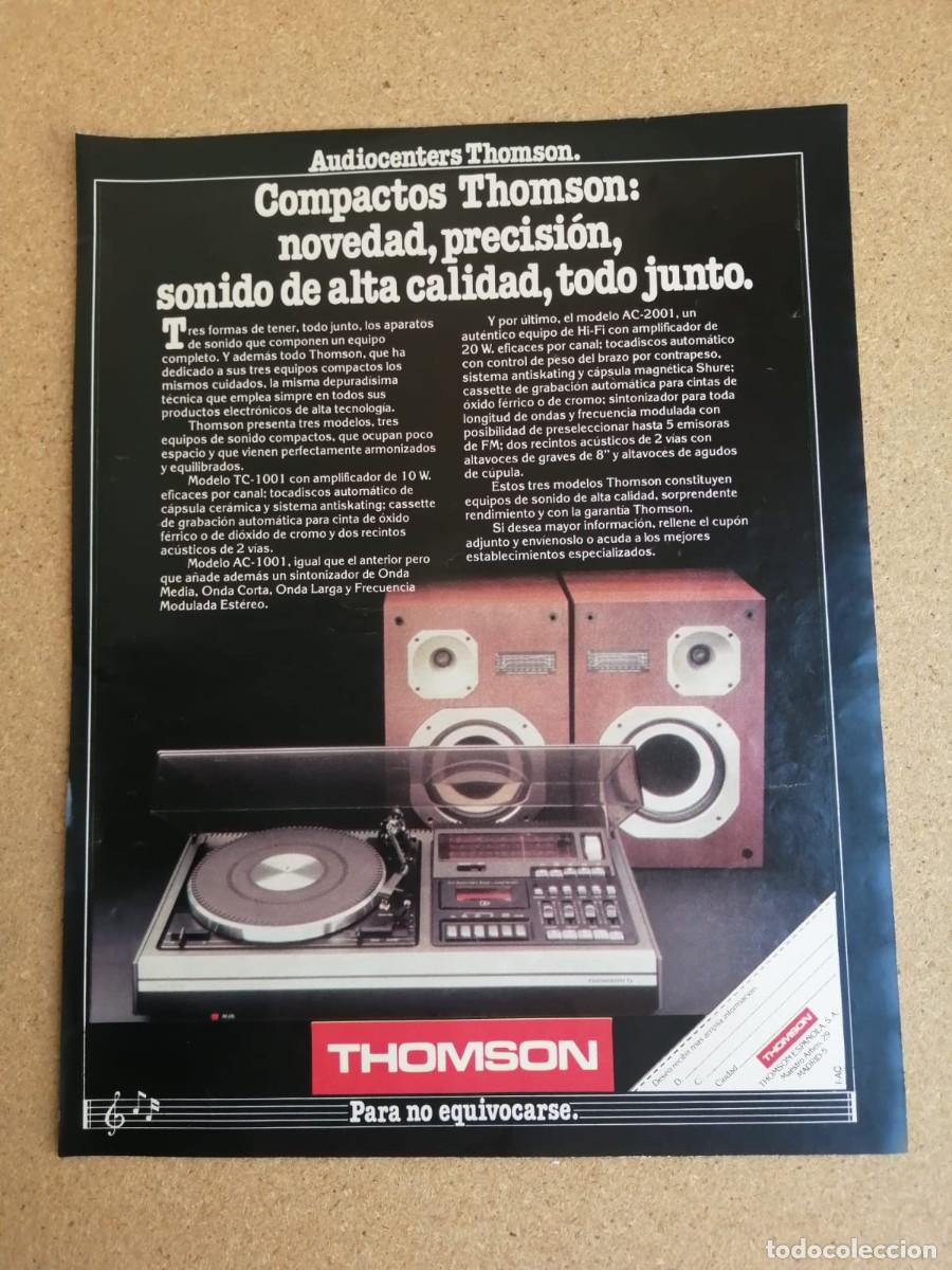 Otros art&iacute;culos de coleccionismo en papel: ANUNCIO. EQUIPOS DE ALTA FIDELIDAD THOMSON