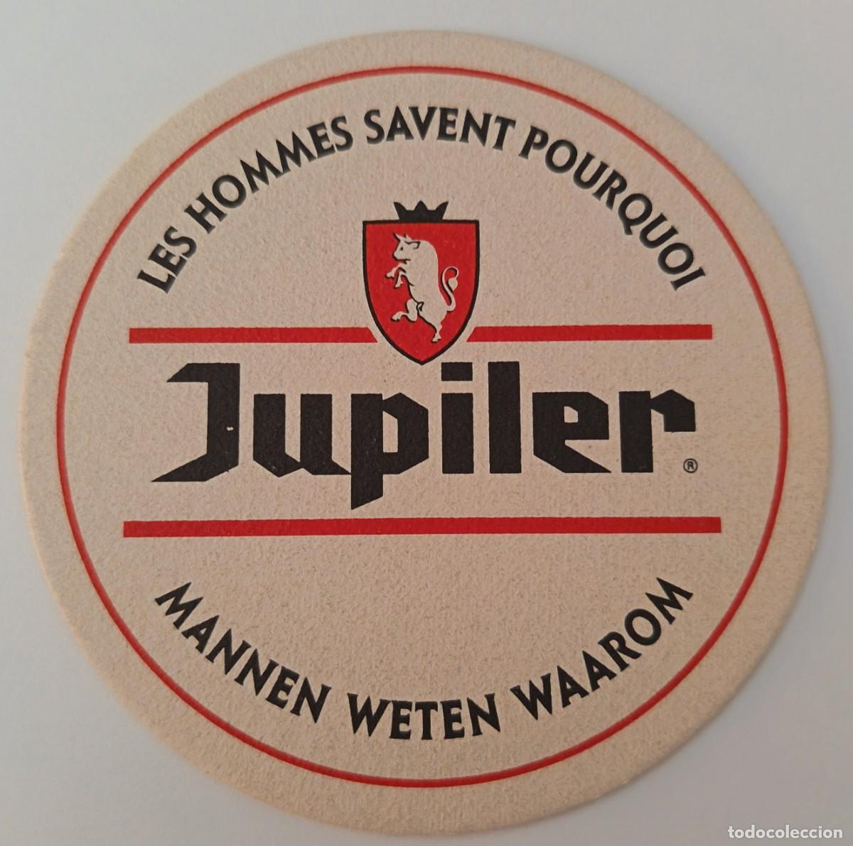 Otros art&iacute;culos de coleccionismo en papel: Posavasos. Posavasos redondo. Jupiler. Les Hommes savent pour cuoi.