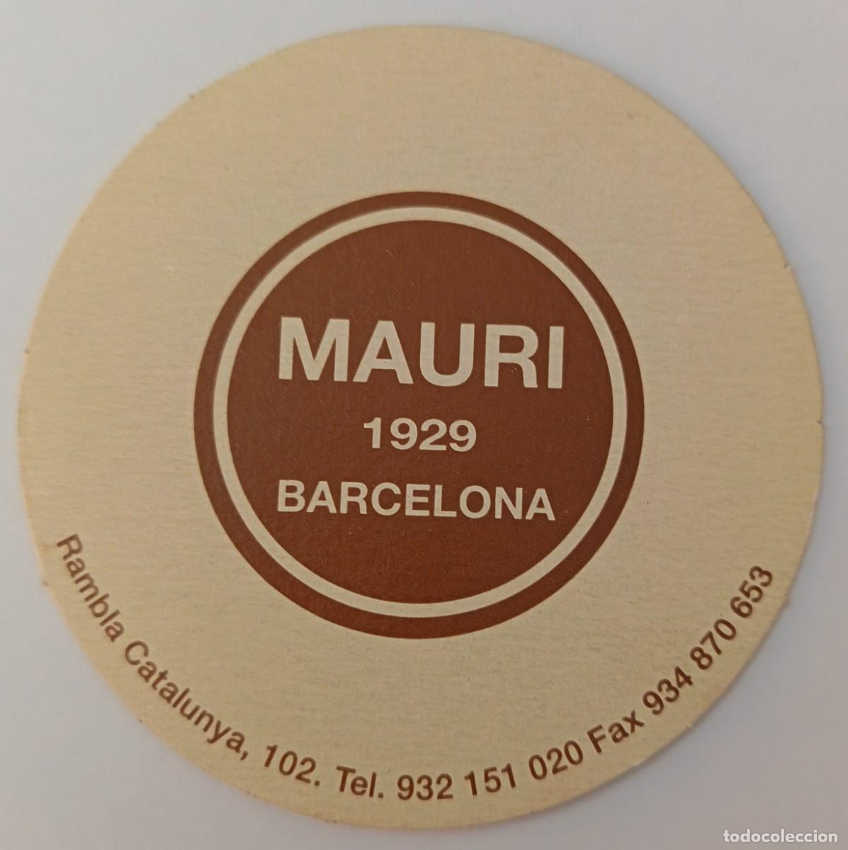 Otros art&iacute;culos de coleccionismo en papel: Posavasos. Posavasos redondo. Mauri 1929. Barcelona.