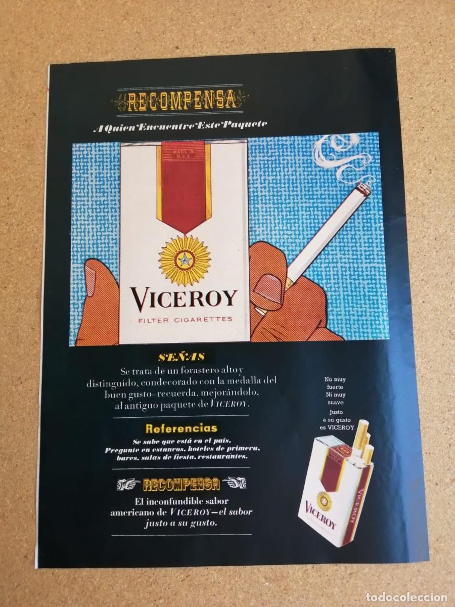 Otros art&iacute;culos de coleccionismo en papel: ANUNCIO. CIGARRILLOS VICEROY