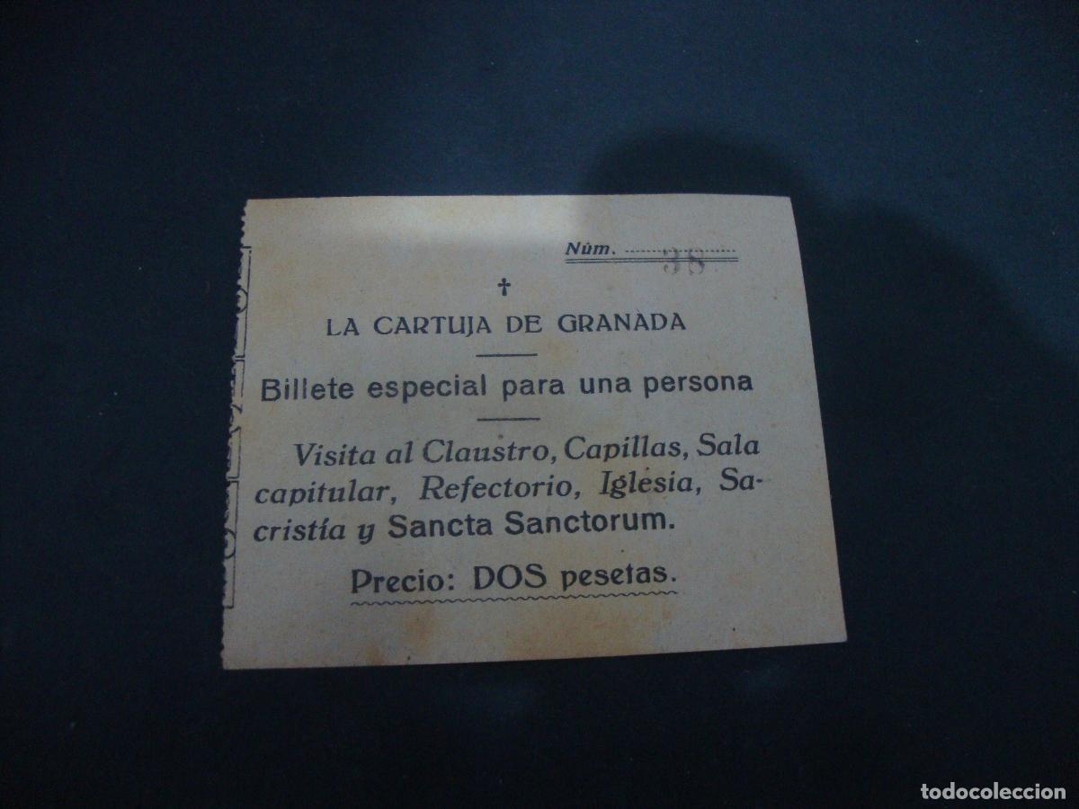 Otros art&iacute;culos de coleccionismo en papel: ENTRADA LA CARTUJA DE GRANADA BILLETE ESPECIAL A&Ntilde;OS 30