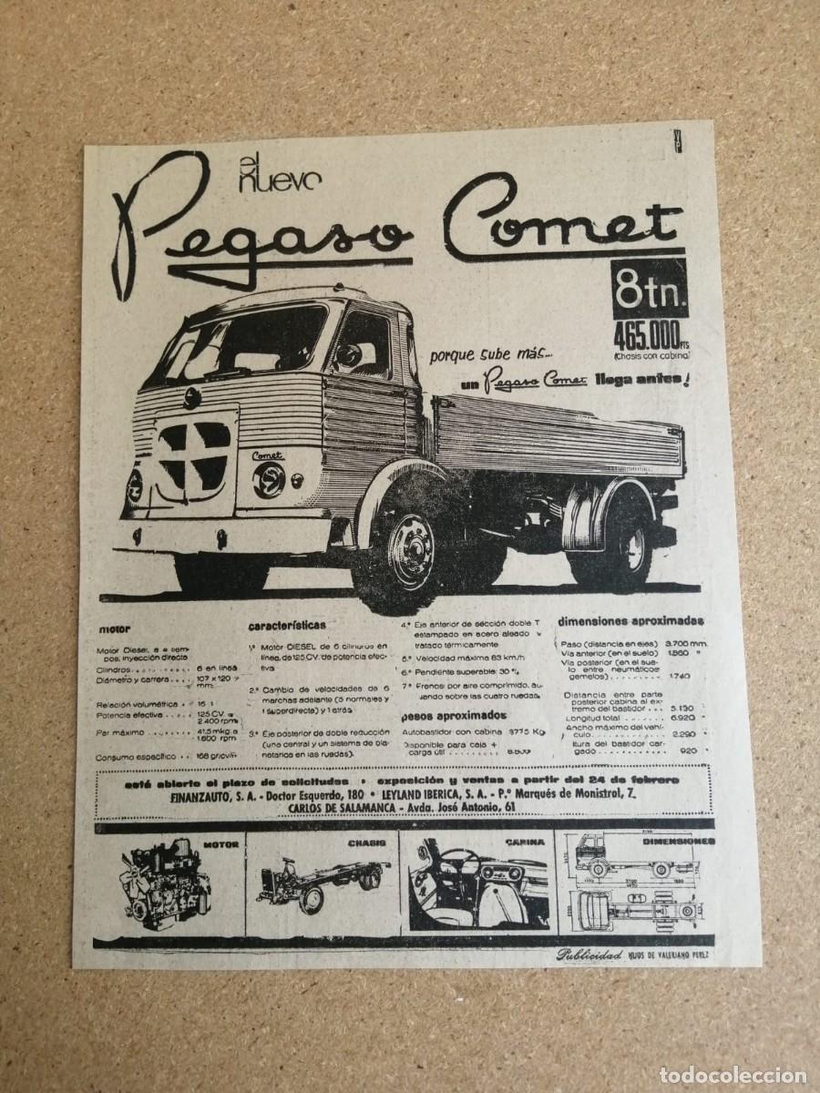 Otros art&iacute;culos de coleccionismo en papel: ANUNCIO. PEGASO COMET, 8 TONELADAS