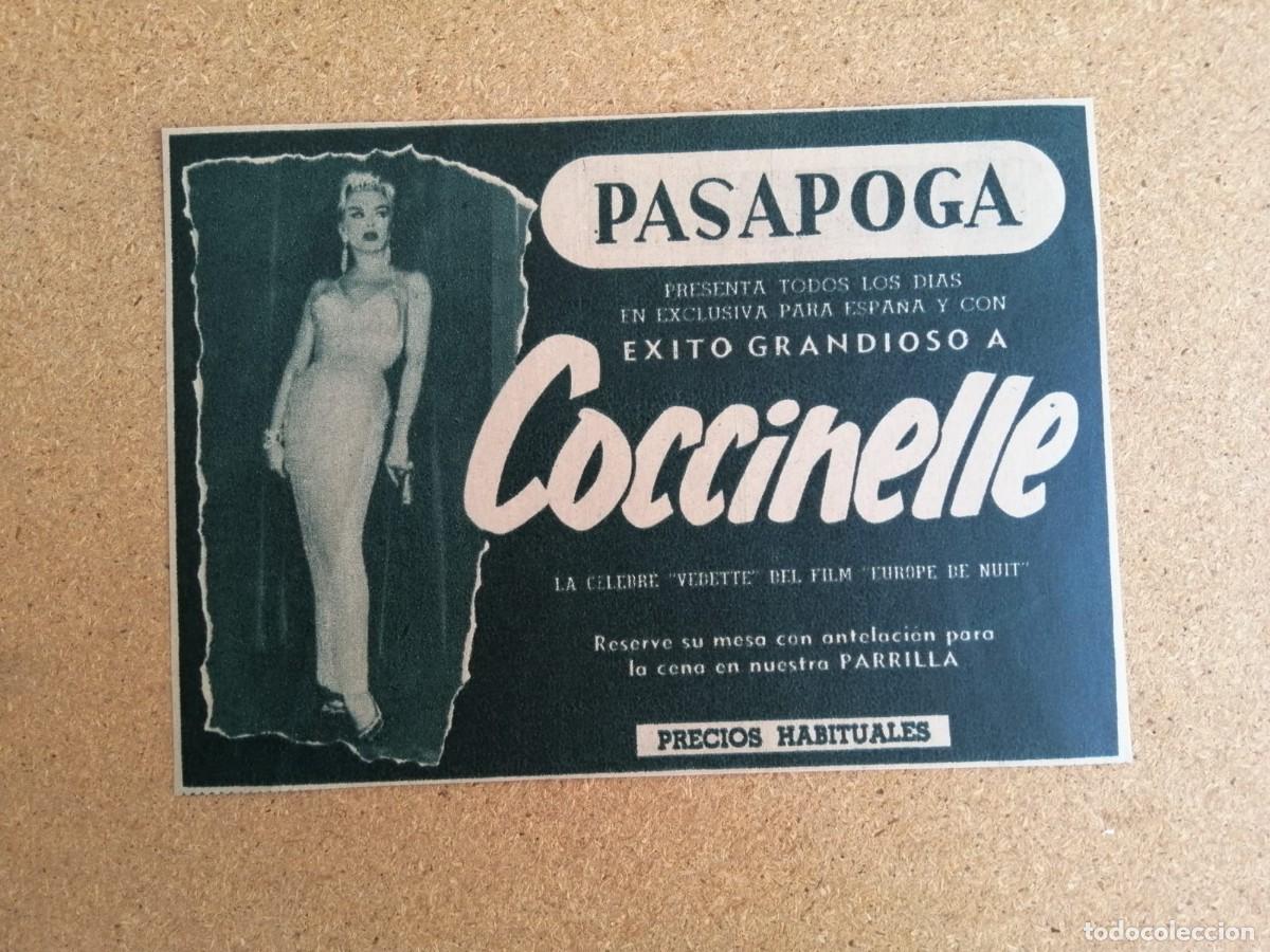 Otros art&iacute;culos de coleccionismo en papel: ANUNCIO. PASAPOGA PRESENTA LA ACTUACION DE COCCINELLE