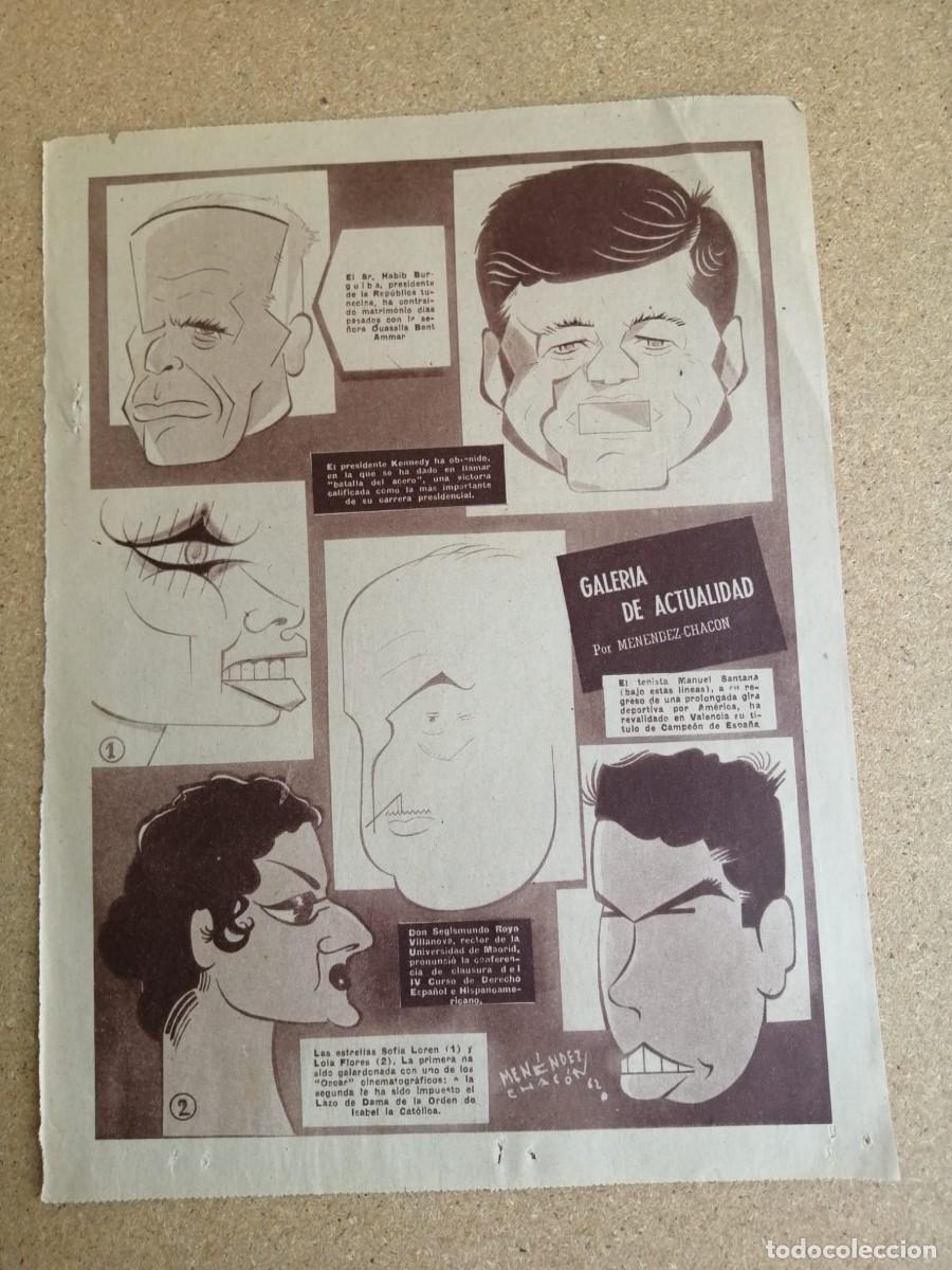 Otros art&iacute;culos de coleccionismo en papel: HUMOR. CARICATURAS (KENNEDY - LOLA FLORES - SOFIA LOREN - MANUEL SANTANA)