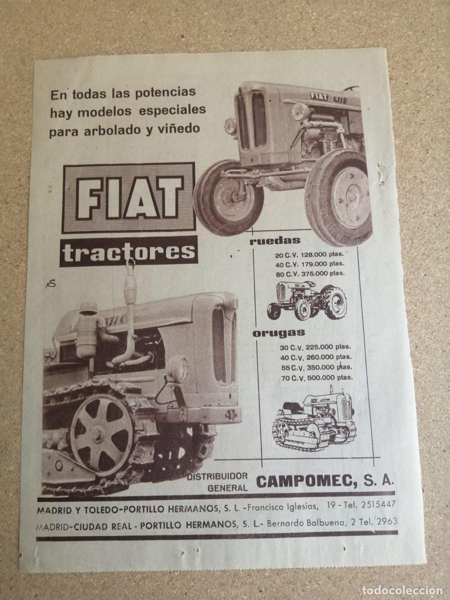 Otros art&iacute;culos de coleccionismo en papel: ANUNCIO. TRACTORES FIAT