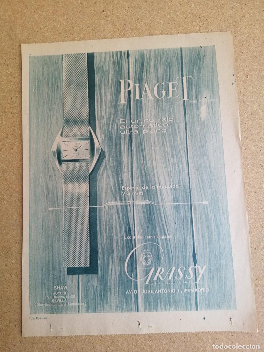 Otros art&iacute;culos de coleccionismo en papel: ANUNCIO. PIAGET, EL UNICO RELOJ AUTOMATICO ULTRAPLANO