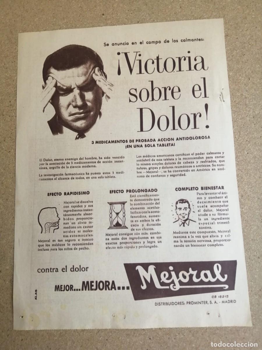 Otros art&iacute;culos de coleccionismo en papel: ANUNCIO. CONTRA EL DOLOR, MEJORAL