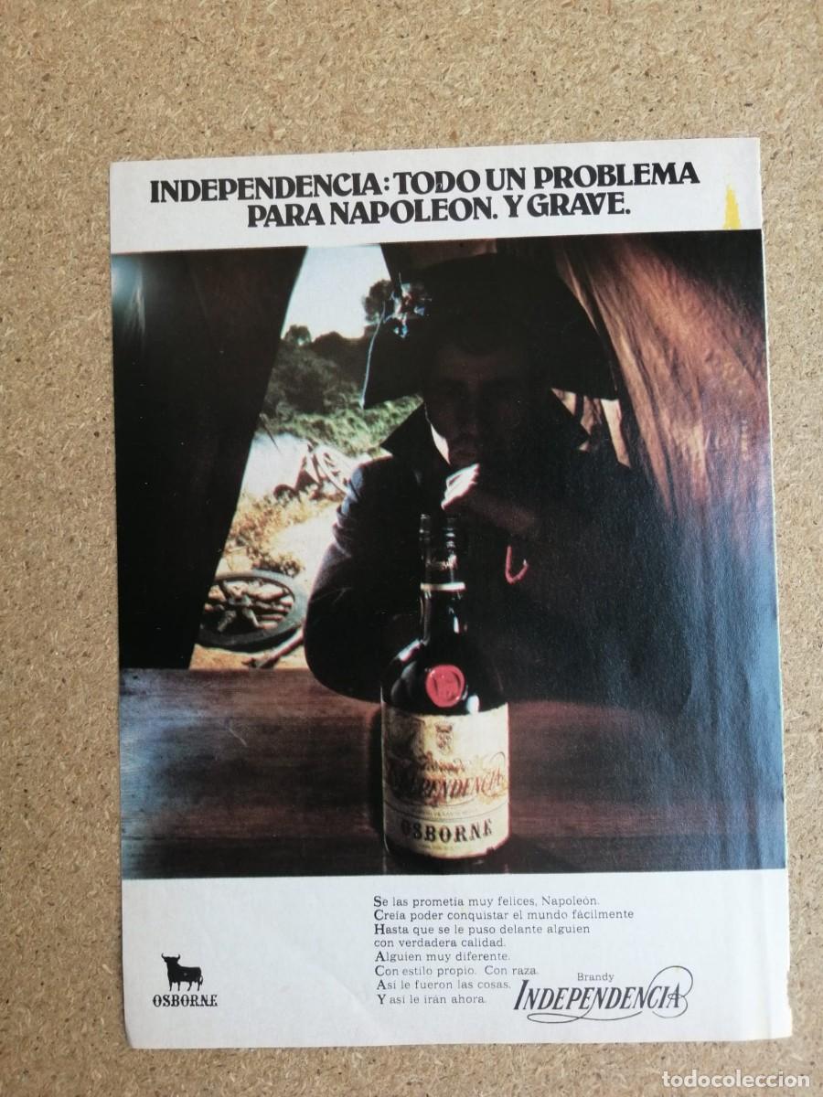 Otros art&iacute;culos de coleccionismo en papel: ANUNCIO. BRANDY INDEPENDENCIA