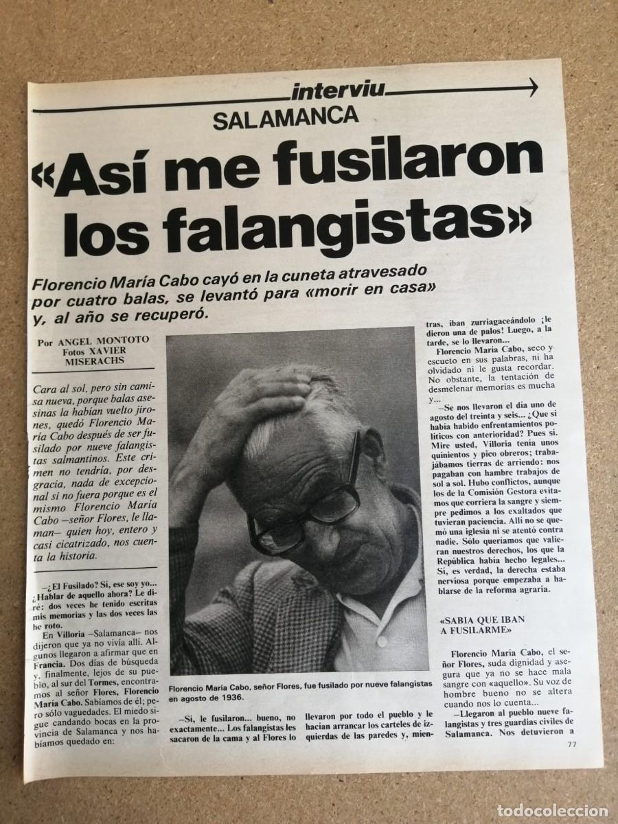 Otros art&iacute;culos de coleccionismo en papel: REPORTAJE. ASI ME FUSILARON LOS FALANGISTAS, SALAMANCA