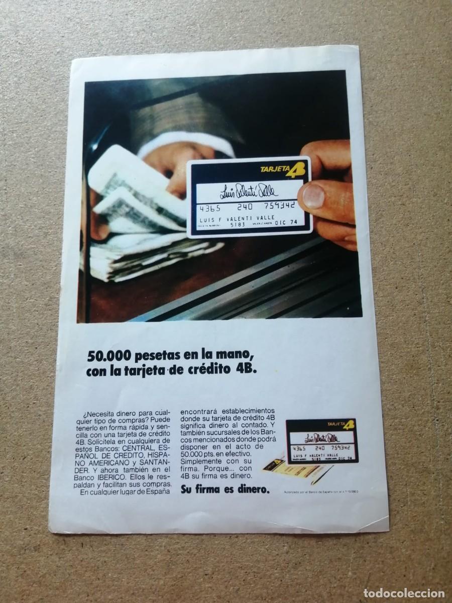 Otros art&iacute;culos de coleccionismo en papel: ANUNCIO. TARJETA DE CREDITO 4B