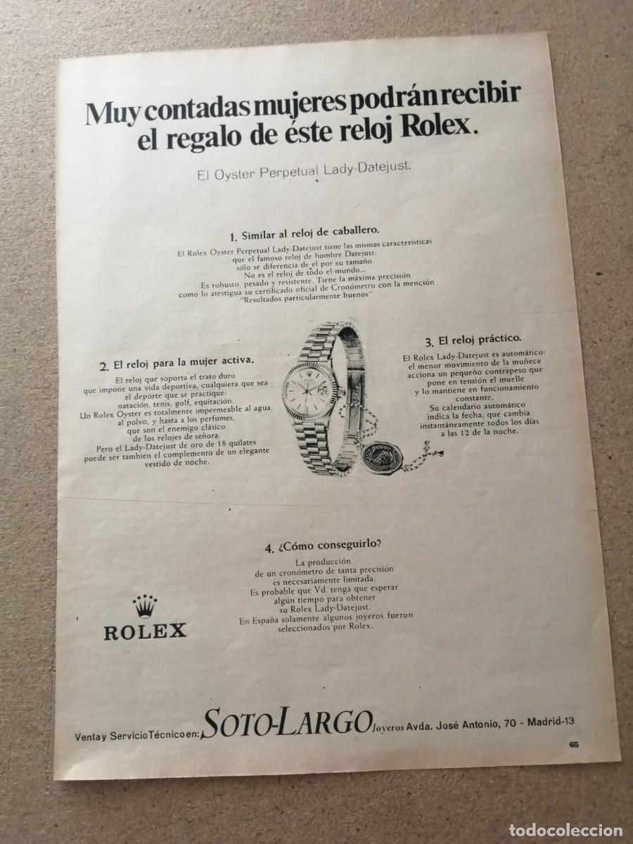 Otros art&iacute;culos de coleccionismo en papel: ANUNCIO. ROLEX......
