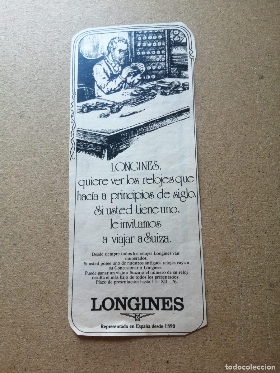 Otros art&iacute;culos de coleccionismo en papel: ANUNCIO. RELOJ LONGINES