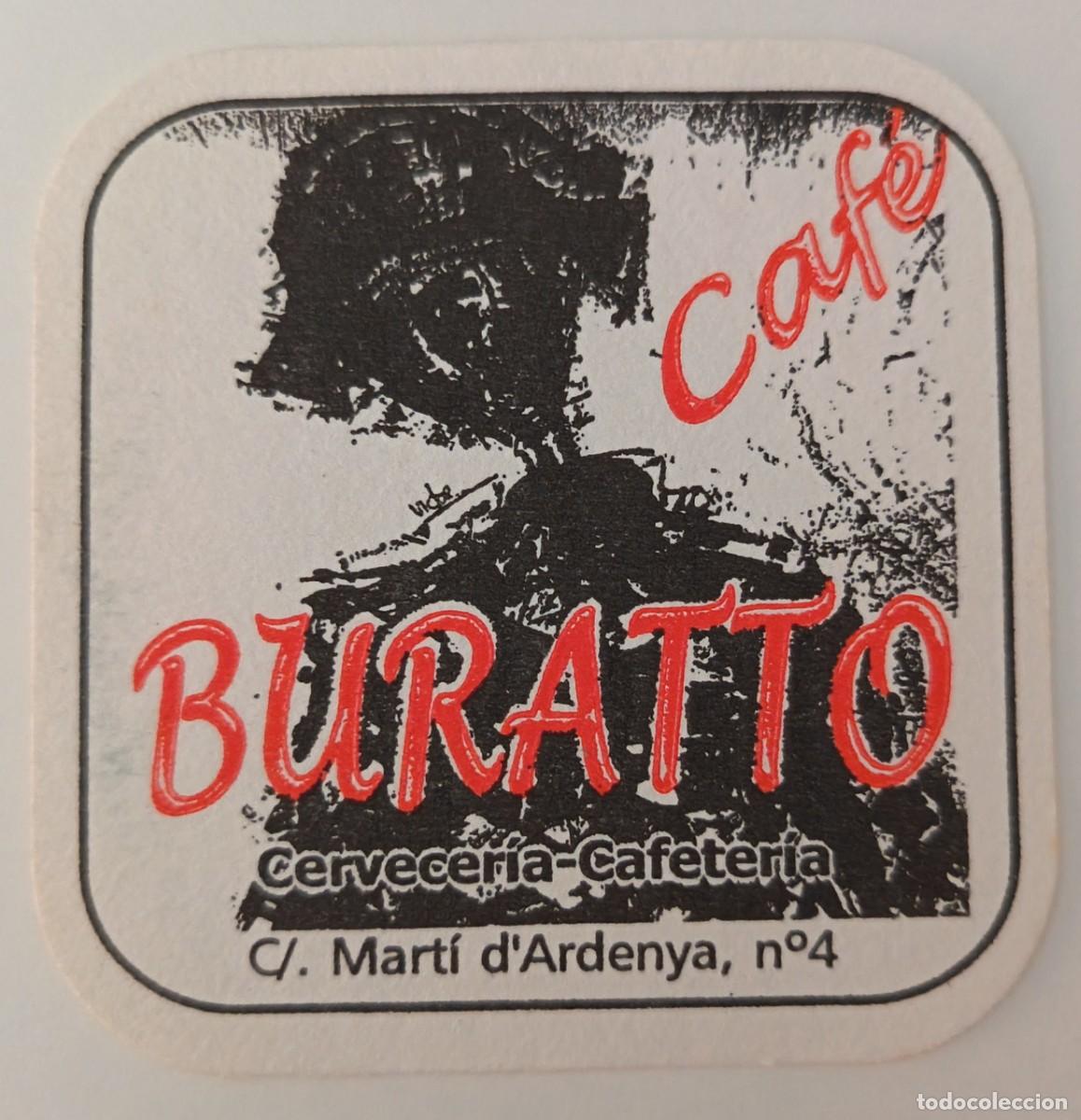Otros art&iacute;culos de coleccionismo en papel: Posavasos. Posavasos cuadrado. Cafe Buratto. Cerveceria - Cafeteria.
