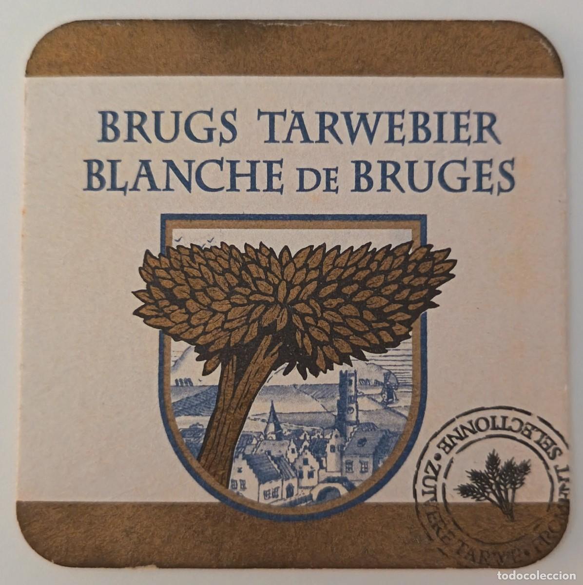 Otros art&iacute;culos de coleccionismo en papel: Posavasos. Posavasos cuadrado. Brugs Tarwebier Blanche de Bruges.