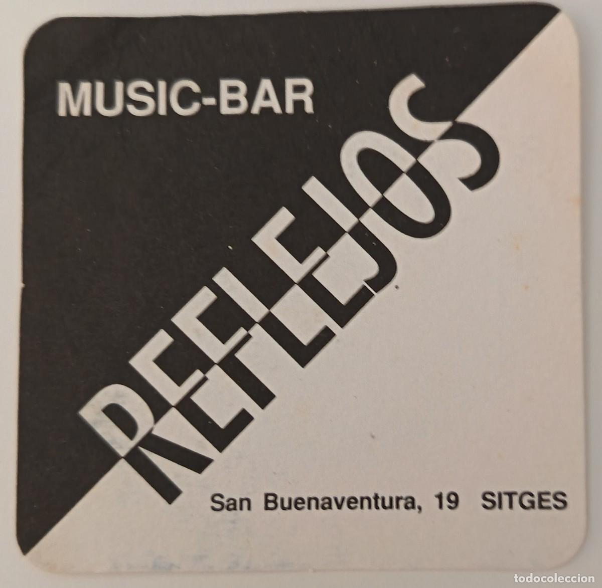 Otros art&iacute;culos de coleccionismo en papel: Posavasos. Posavasos cuadrado. Music - Bar. Reflejos Sitges.