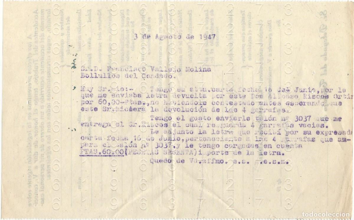 Collectionnisme Papier divers: BOLLULLOS DEL CONDADO 1947 CARTA M33